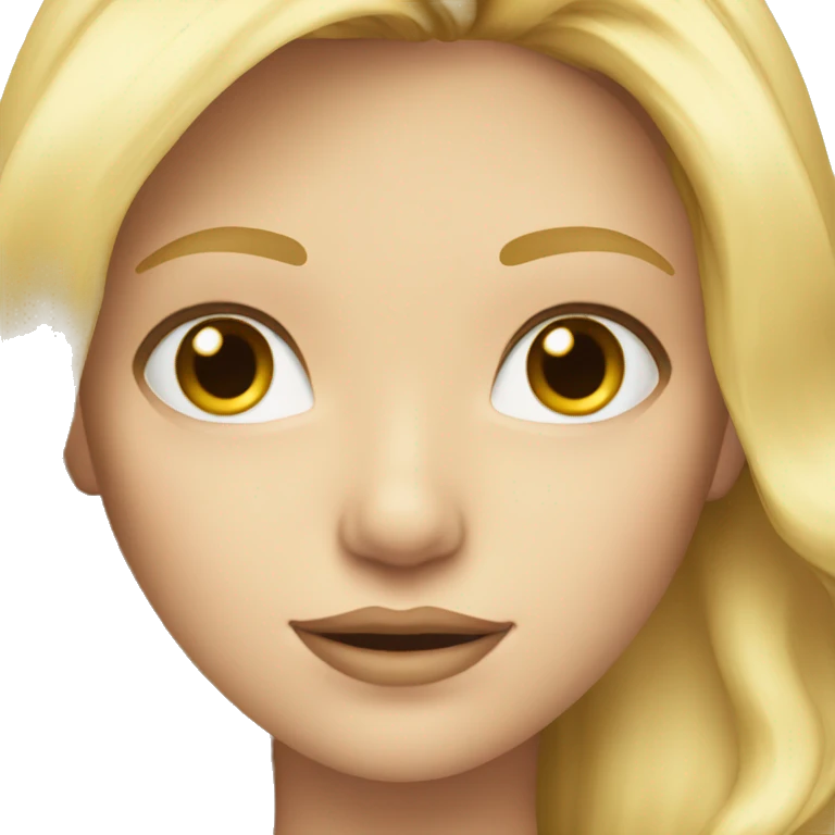 Long, blonde hair. Beautiful face, white crop emoji