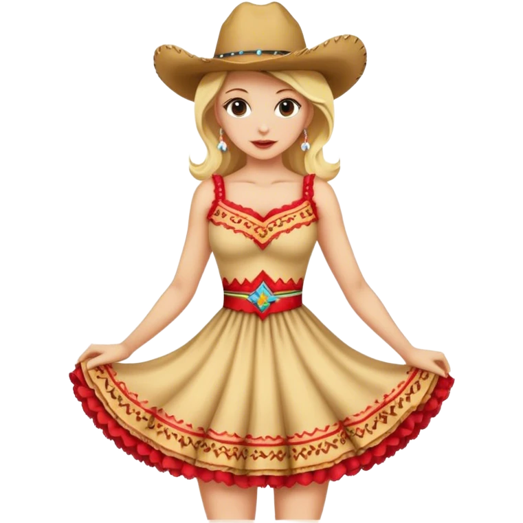 spanish-cowboy-dancer-woman-in-dress blonde hair emoji