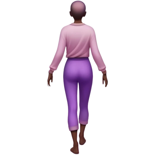 A small figure walks back across a foggy bridge, holding soft pink and purple orbs in each hand—symbolizing compassion and forgiveness. A gentle heart aura trails behind them, showing healing in motion. emoji