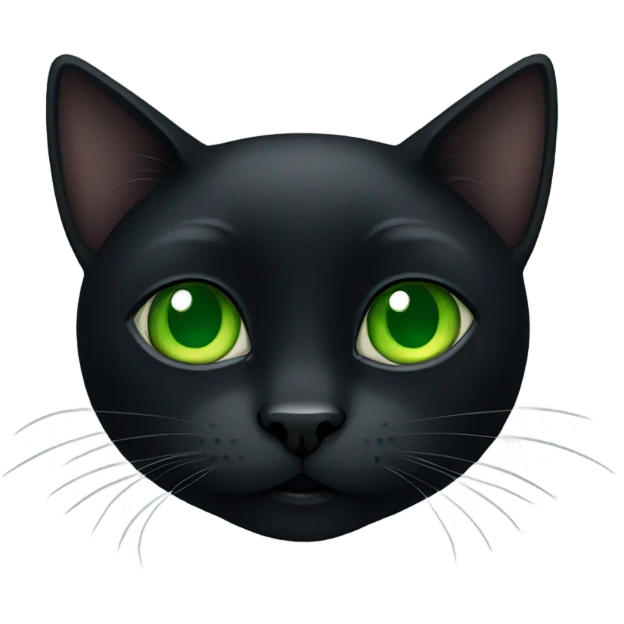 Black cat with green eyes emoji