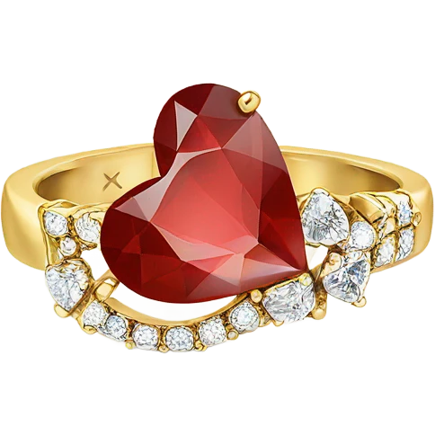 Promise ring red heart with little diamonds  emoji