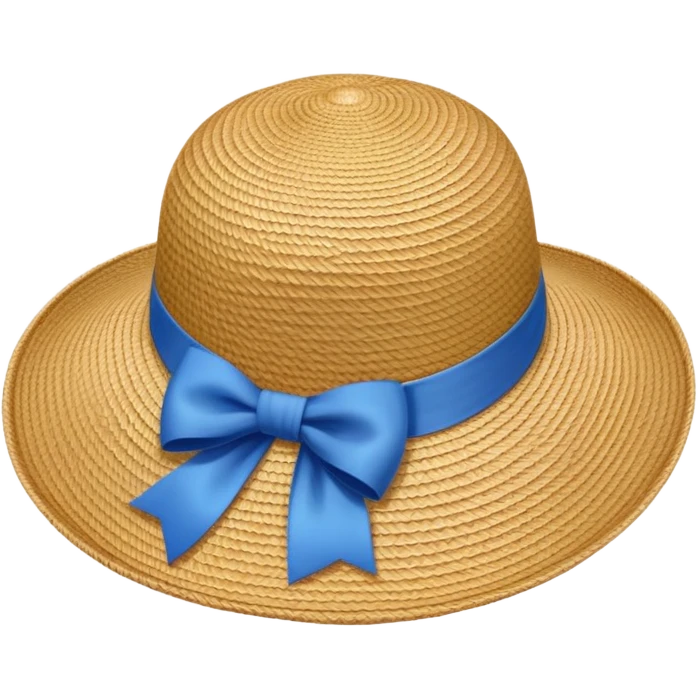 sun hat with a blue bow emoji