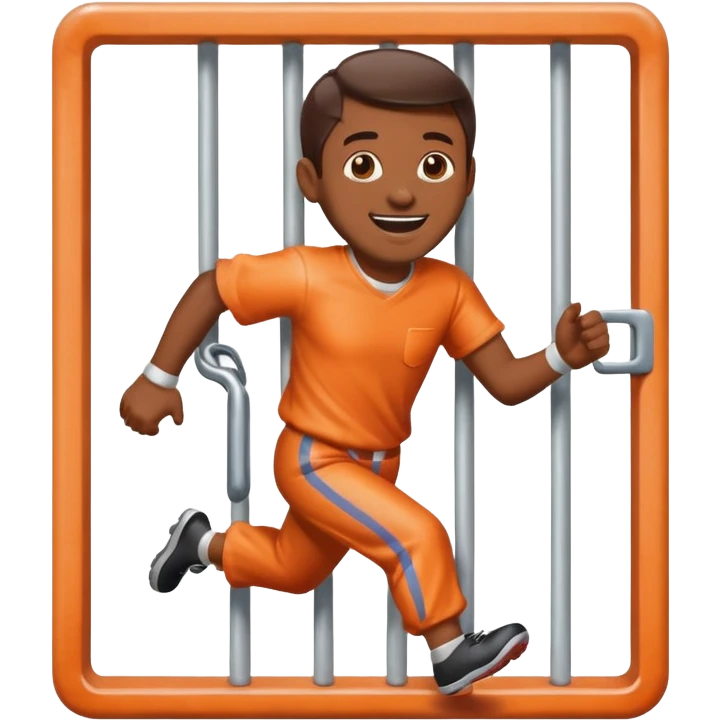 guy made of of sweet candy running out of a prison cell emoji