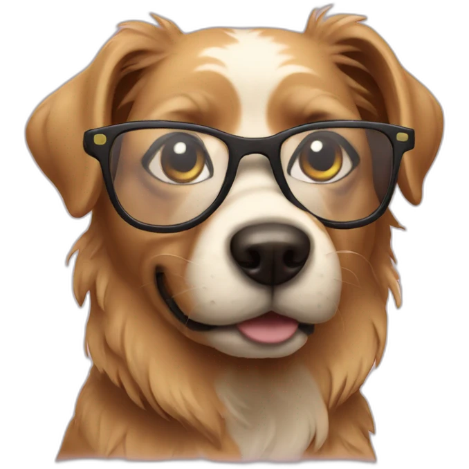 Dog with glasses emoji