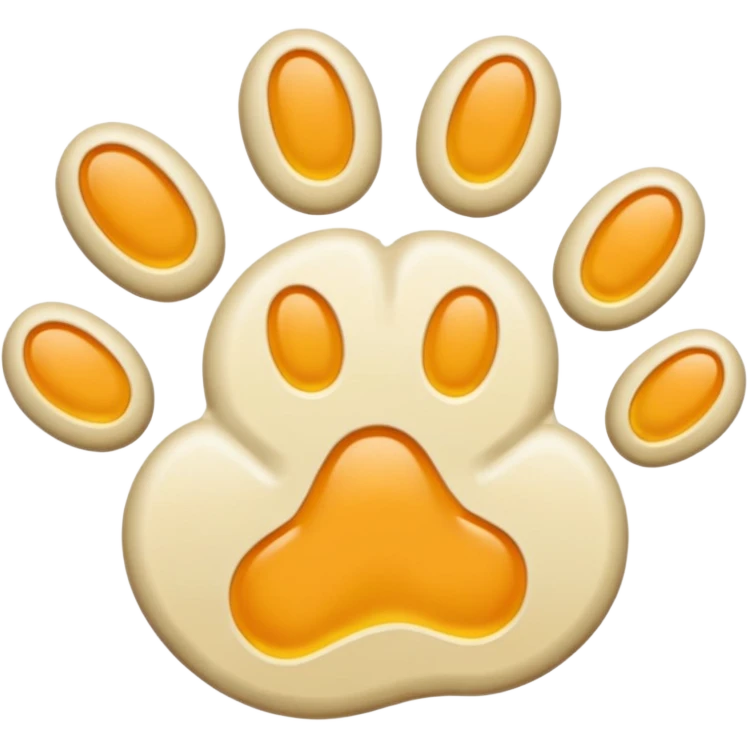 a very light pale pastel orangey yellow pawprint emoji