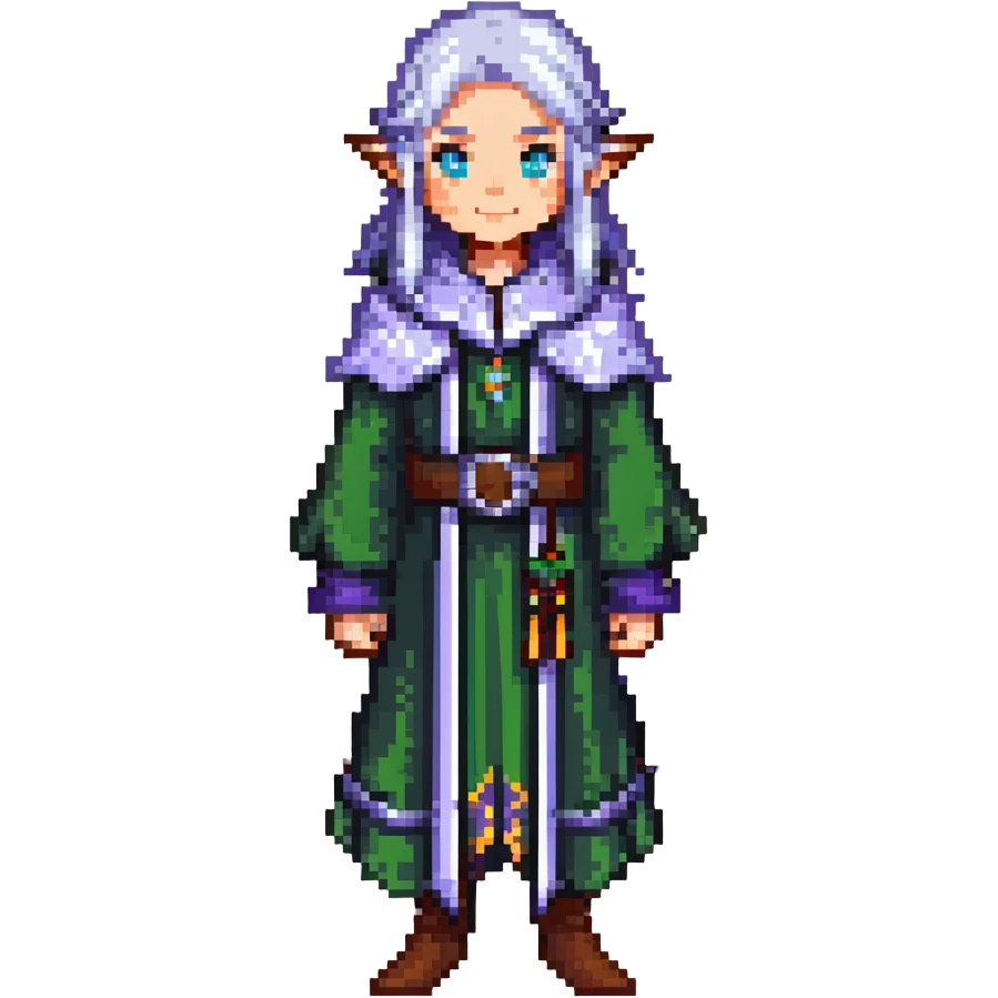Frieren the elf mage with silver hair emoji