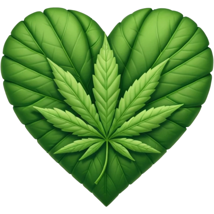 Animated weed leaf heart emoji