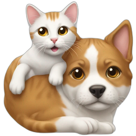 Cat on a dog emoji