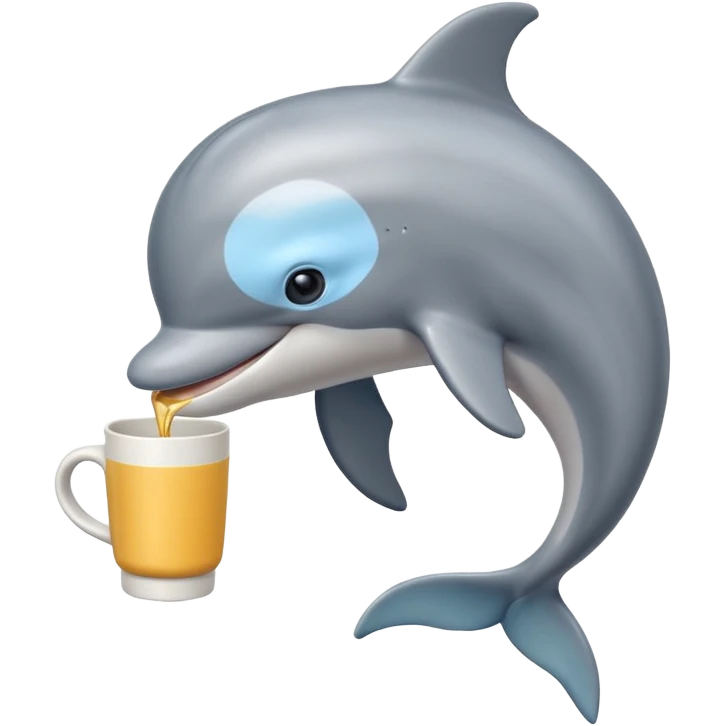 Ένα Ρος δελφίνι με ένα κύπελο emoji