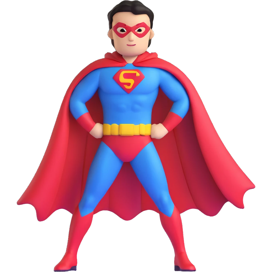 colorful superhero with cape emoji