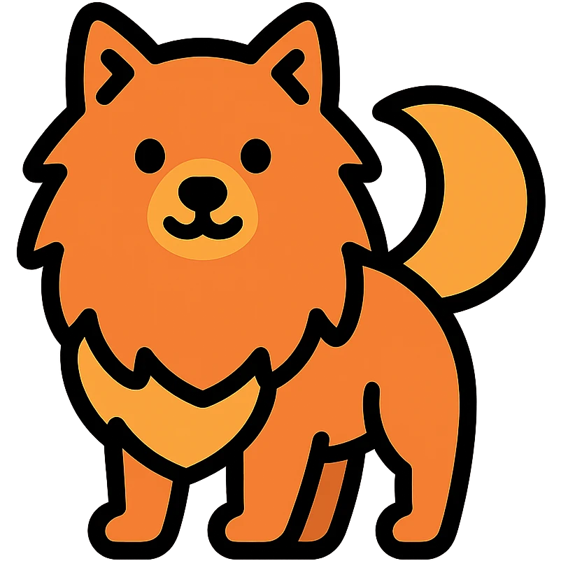 color outline icon of a German Spitz dog emoji
