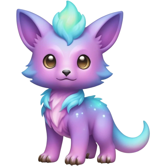 Cute cool colorful pastel nebula fantasy animal hybrid Fakemon full body  emoji