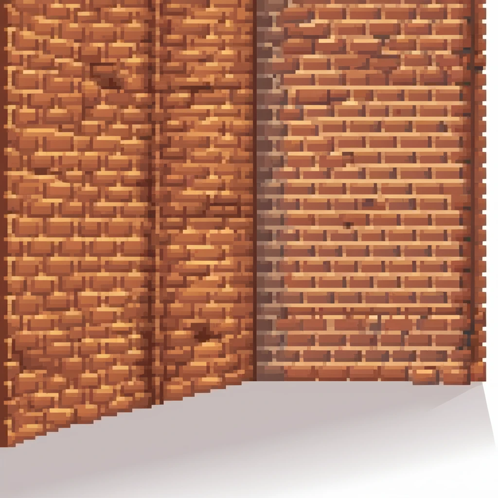 brick wall corner view, perspective of two walls meeting emoji