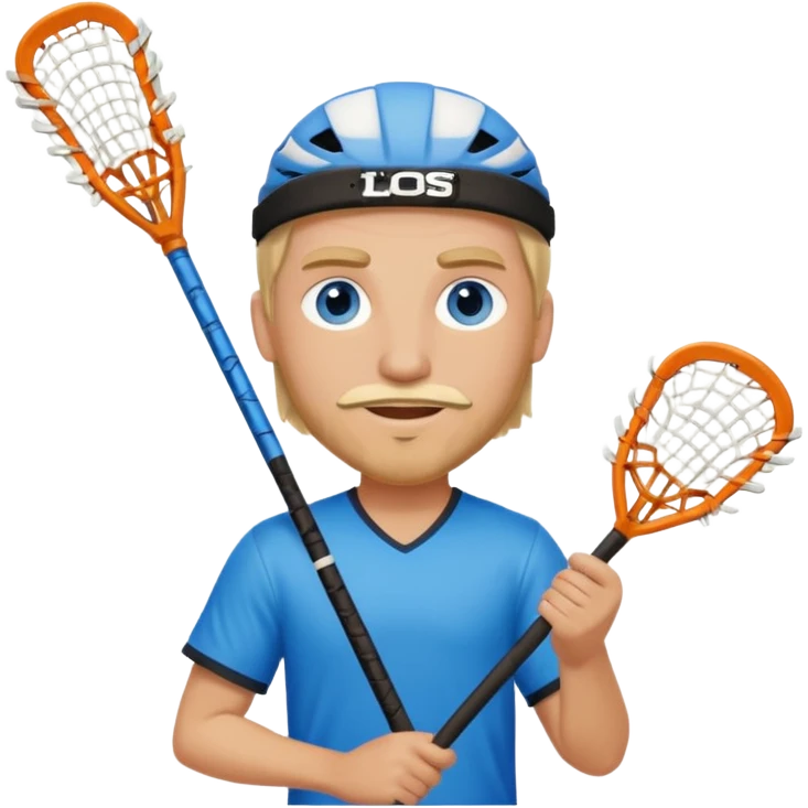 Blonde white with blue eyes and slight facial hair lacrosse guy  emoji