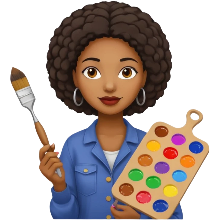 Street Painter black woman emoji
