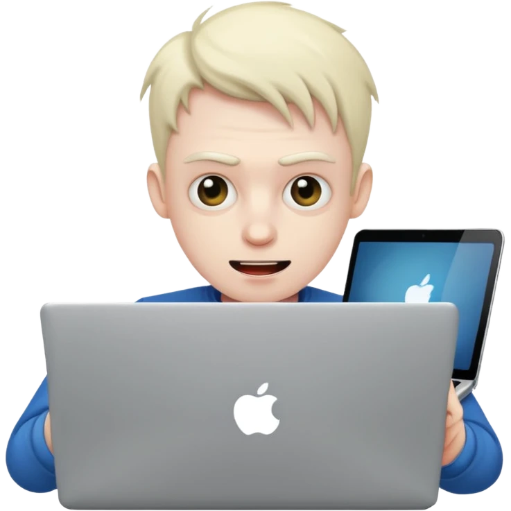 Crazy guy on laptop emoji