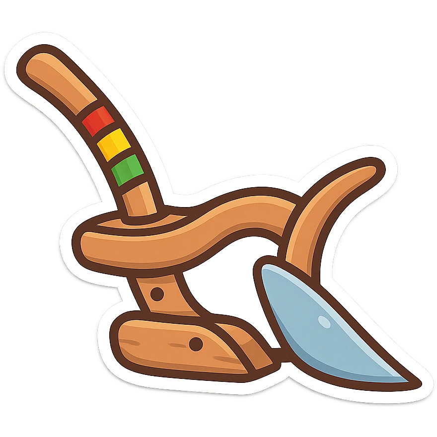 colorful and cheerful cartoon sticker of a Kurdish plow (traditional agricultural tool of Kurdistan), no text, suitable for WhatsApp and Instagram, transparent background emoji
