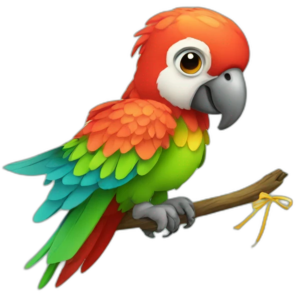 parrot with bow emoji