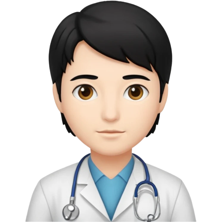 doctor black hair emoji