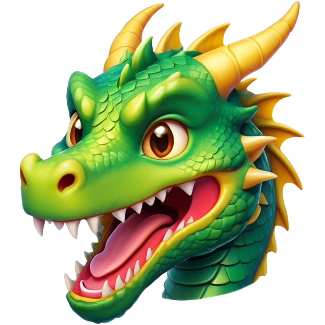 Cinematic Comical Dragon Portrait Emoji, Head tilted dramatically with an exaggeratedly amused expression, featuring a striking, glossy scaled body with bold, angular features and wide, expressive eyes filled with playful disbelief, Simplified yet hilariously expressive features, highly detailed, glowing with a slightly sassy, otherworldly glow, high shine, dramatic yet playful, stylized with an air of cheeky mythical mischief, soft glowing outline, capturing the essence of a spirited and over-the-top dragon that looks ready to breathe fire into internet fame instantly! emoji