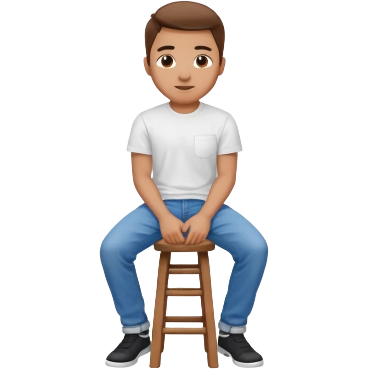 a person sitting on stool with full face backward turn

 emoji