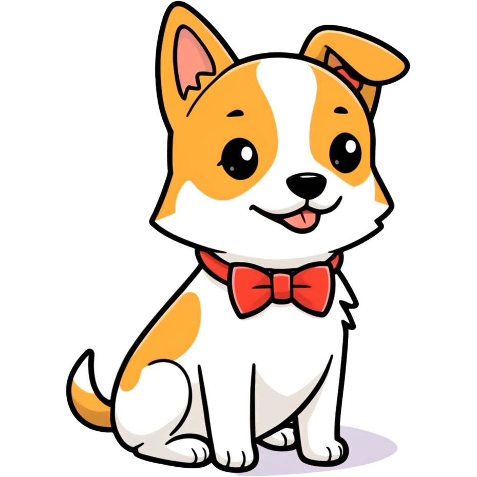 Dog wearing a bow emoji
