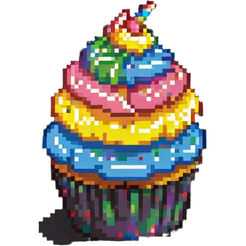 cupcake with rainbow icing emoji