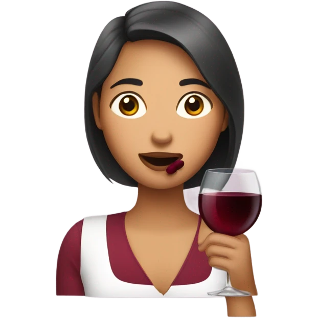 Filipina drinking red wine emoji