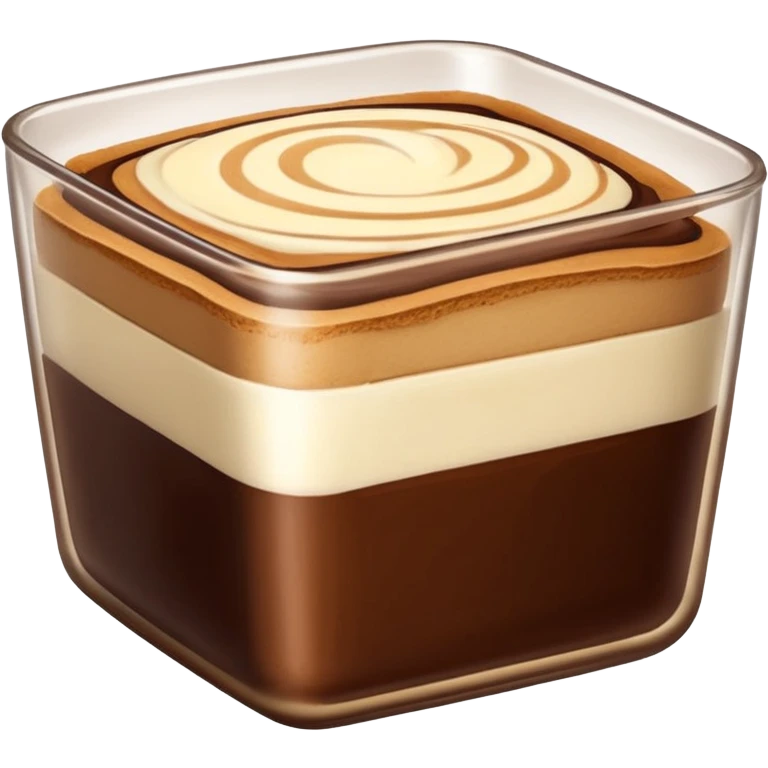 tiramisu square cups, simplified, clear, emoji-like, no faces emoji