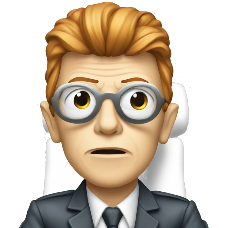 David Bowie sitting on a plane emoji