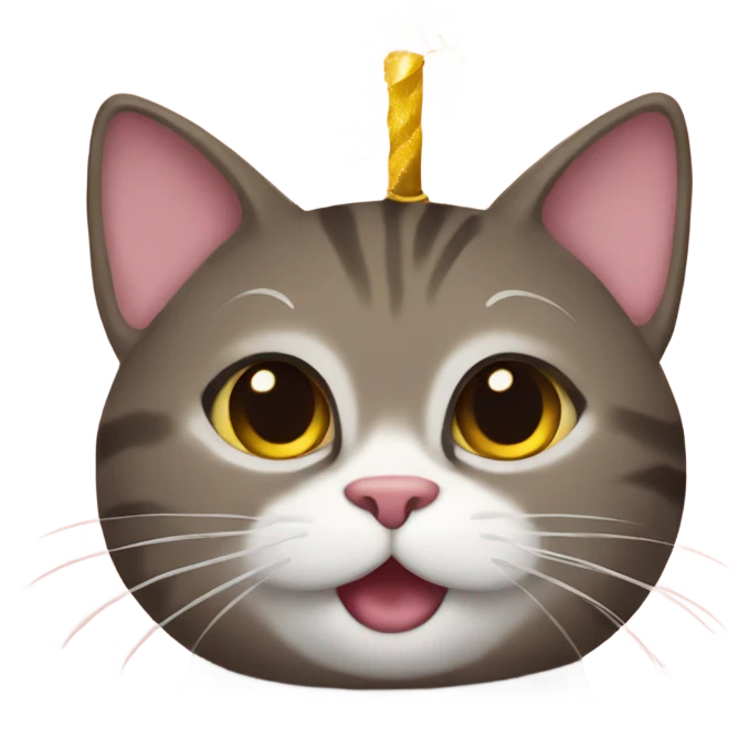 Cat celebrating New Year’s Eve emoji