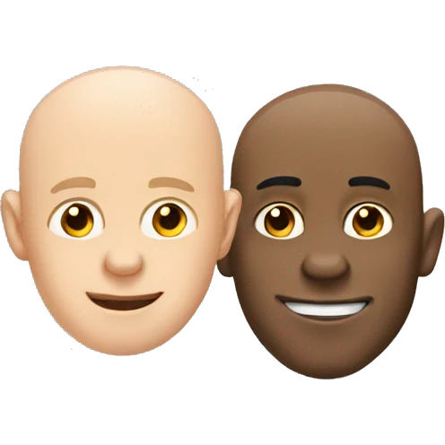 Bald man and a monkey on top emoji