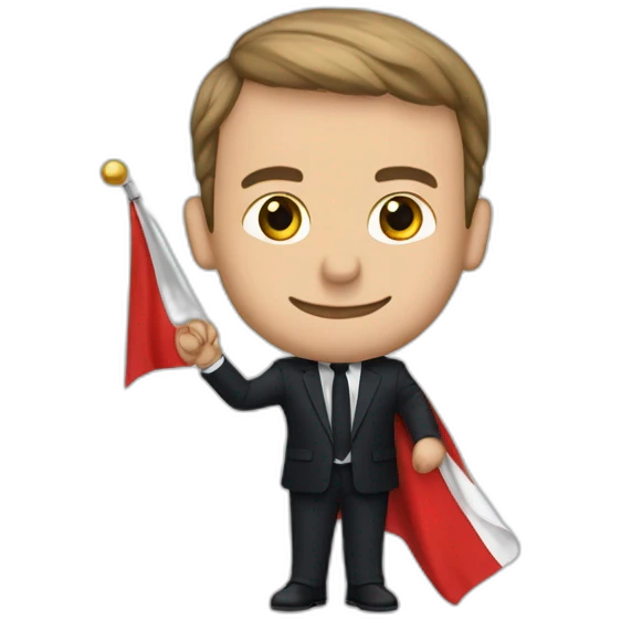 Macron avec un drapeau algérien dans la main emoji