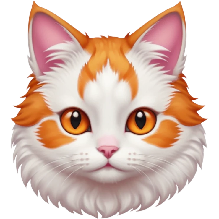 tiny ginger and white cat with deep orange eyes emoji