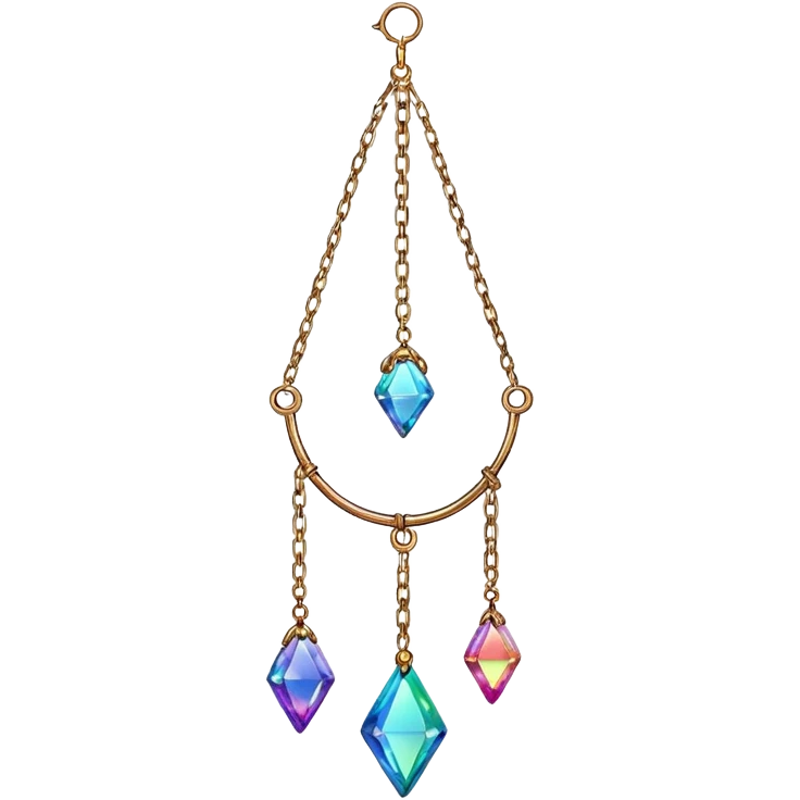 Hanging colorful chained suncatcher with crystal gemstones  emoji
