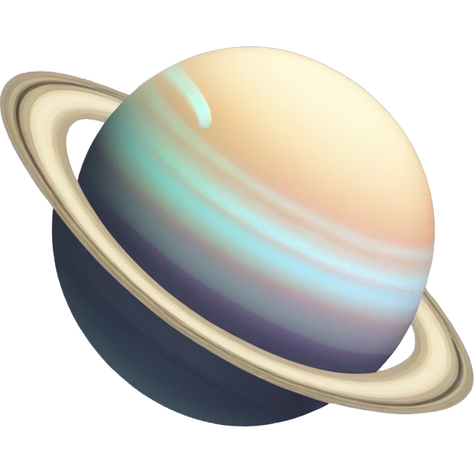 Pastel saturn rings and moon emoji