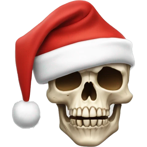 Skull w￼ith Santa hat emoji