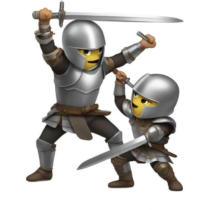2 peole are fighiting with sword emoji