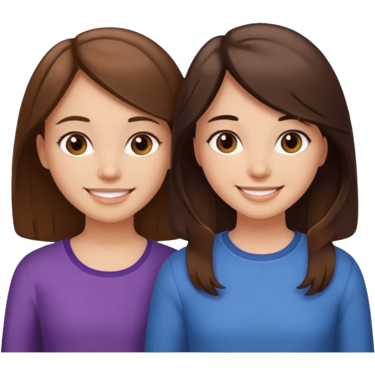 2 Besties g girls one dark brown hair one light brown hair emoji