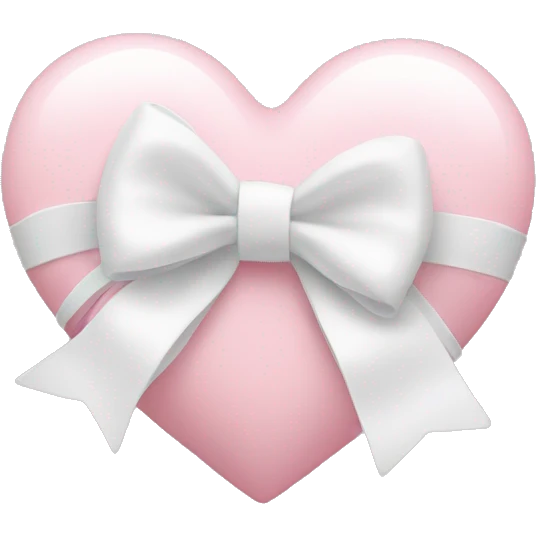 Pastel pink heart with white bow emoji