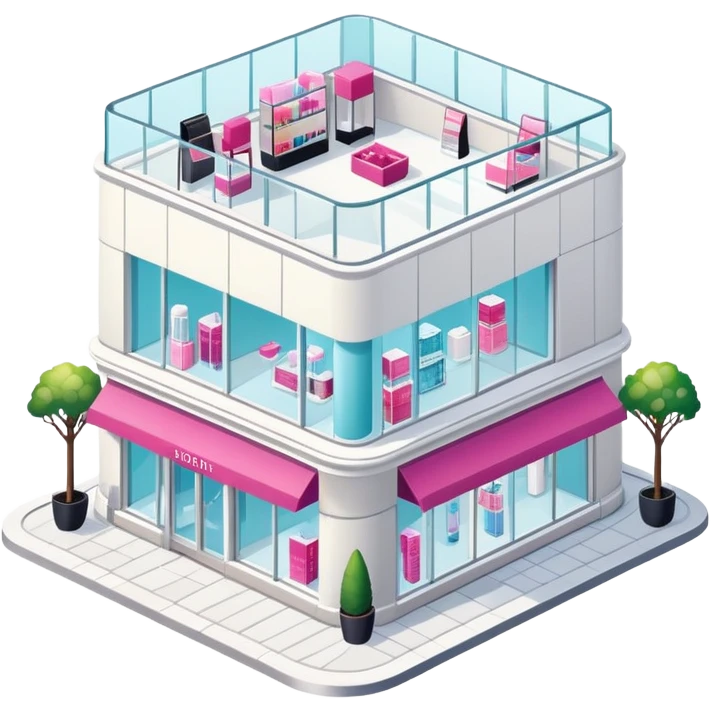 isometric exterior luxury makeup store emoji