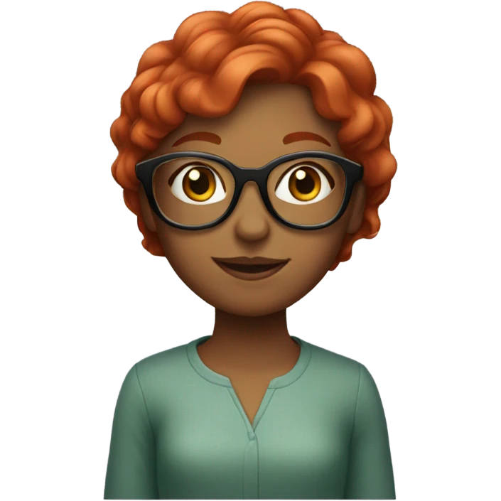 girl with glasses, Redhead emoji