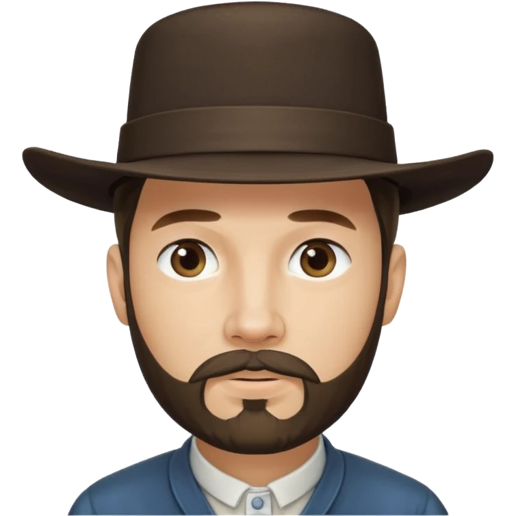 Amish man with goatee. Clean shaved above mouth  emoji