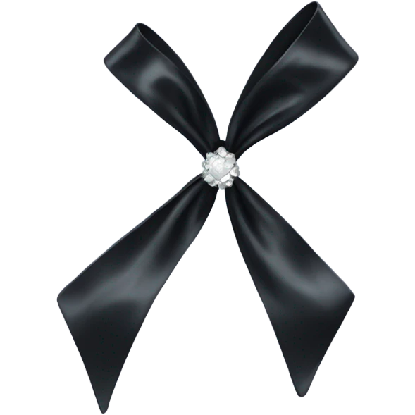 black silk bow with diamonds emoji