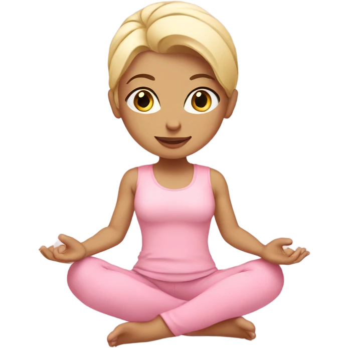yoga girl with blonde hair and baby pink outfit emoji