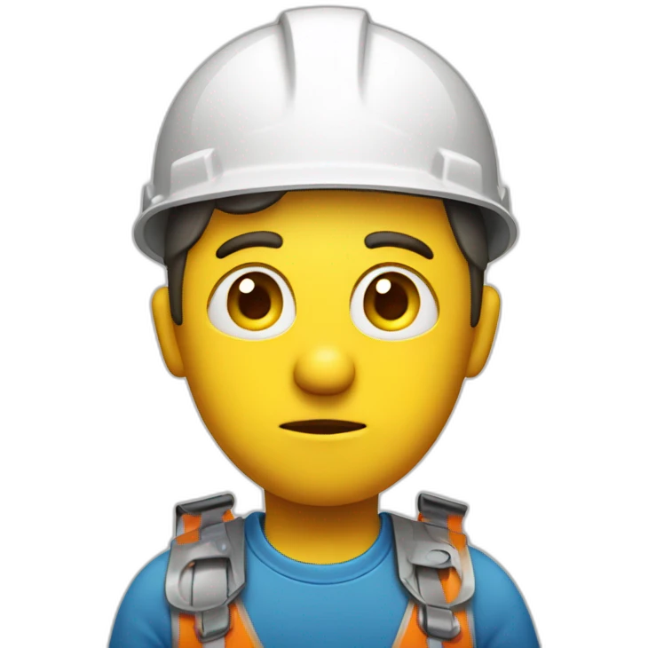 confused builder with questions marks around his head emoji
