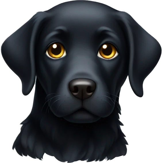 Fluffy black labrador  emoji