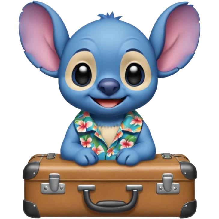 Stitch with a suitcase emoji