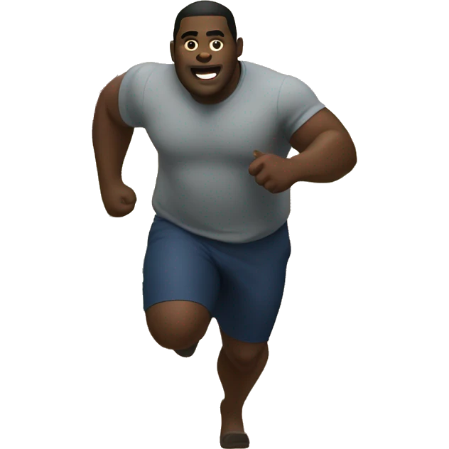 big black guy running from a farm emoji