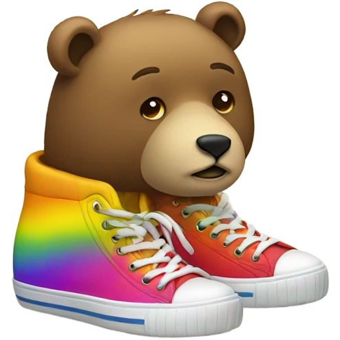 Sad bear wearing shoes emoji